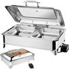 Aocay 9L Chafing Dish Elettrico, Professionale Scaldavivande Elettrico per Buffet, Acciaio Inox Contenitore Scalda Cibo per Famiglia, Ristoranti, Hotel, Feste, 58x44×25cm (1/2)