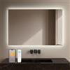 byecold Riscaldamento a infrarossi con termostato da 500 Watt, riscaldamento a specchio a infrarossi con illuminazione a LED, riscaldamento da parete a infrarossi, controllo remoto tramite app, specchio da