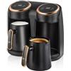 Generisch Macchina per Caffè Turco, 600W, Macchina Elettrica per Caffè Turco con 2 Pentole da 300ml, Controllo Touch e Display LED, Spegnimento Automatico, Apparecchio per Bevande Calde per Uso Domestico