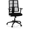 HJH Office 810025 Sedia Ufficio Ergonomica SPINIO Sedia girevole con braccioli regolabili in altezza, schienale in tela traspirante Nero