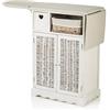 Baroni Home MONTEMAGGI Mobile da Stiro Shabby Chic Bianco con ASSE e 1 Cesto in Vimini e 2 Ante 66X37X87 cm (2 Ante + 1 cesta Vimini)