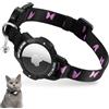 VEYALISE Collare per gatti Airtag, collare per gattini con custodia Apple Airtag, regolabile, con chiusura di sicurezza ed elastico (rosa, 18-26 cm)