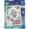 Ravensburger — CreArt Kids 18x24 cm — Numero d'arte — Mamma koala e il suo bambino — Kit per dipingere numeri — A partire dai 9 anni — 25833