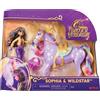 Unicorn Academy Set Unicorn Academy, AVA & Leaf con 2 Accessori per l'equitazione e Strumento per Lo Styling dei Capelli, Bambole e unicorni Giocattolo per Bambine dai 4 Anni in su