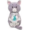 NICI 62166 Gatto di peluche morbido con pesciolino, tenero pupazzo per coccole e giochi, per adulti e bambini, 40 x 20 cm, grigio