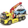 Dickie Toys - Carro attrezzi Volvo Giant Tow Truck (54 cm) con auto Ford (26 cm) - Set di giocattoli per bambini dai 3 anni in su, con gru, ruota libera, luce e suono, batterie incluse