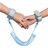 LUTAKU Redini da polso anti smarrimento, 2,5 m, per bambini e bambine, rotazione a 360°, con corda elastica e blocco di sicurezza, per bambini che camminano (blu)