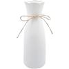 CiciIng Piccolo vaso in ceramica bianco, alto 21 cm, smaltato, con corda di iuta, vaso decorativo per erba della pampa, vaso bohémien per casa, soggiorno, tavolo da pranzo, ufficio