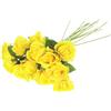 QWORK® 12 pezzi di rose artificiali, rose giallo fiori artificiali con lunghi steli di plastica per matrimonio, decorazioni per la casa
