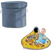 DEANKEJI Sacca Giochi Spiaggia, 32 x 28cm Porta Giochi Bambini, Tappeto Gioco Bambini Pieghevole con Coperchio e Tappetino, Portatile Borse Porta Giocho da Mare Bambino, per Riporre Macchinine, Blocch