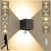 SANSHI lampada con sensore di movimento,applique da parete interno con lampadina G9 LED sostituibile,3000K,IP65 applique da esterno impermeabile da parete,illuminazione per giardino, nero