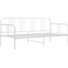 vidaXL Divano Letto Bianco in Metallo 90x200 cm