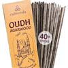 Calmveda Mystic Oud - Bastoncini di incenso in legno di agarwood (40+ bastoncini, 22,9 cm) di resina naturale spessa, chip Assam Oudh, puliti senza carbone