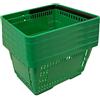 Gerso 5 cestini della spesa in plastica con manici, portata 20 litri, Larghezza 40 cm impilabili verde