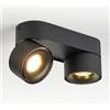 Budbuddy 2x12W Proiettore a soffitto Regolabile Faretti LED da Soffitto Interni plafoniera faretti Nero Luce spot Tondo Moderno per Soggiorno, Cucina, Corridoio e Spazi Commerciali 3000K