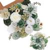 Kisflower Set di fiori artificiali verdi con steli, per bouquet da sposa fai da te, decorazioni per la casa