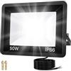 ICRGB Faretto LED per esterni, 50 W, bianco naturale, 4000 K, 4500 lumen, IP65, impermeabile, per giardino, garage, campo sportivo, cortile (1)