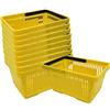 Gerso Set 10 Cestini Spesa Plastica 20L con Manici, Larghezza 40cm, Impilabili - Giallo