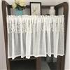 A.Monamour Tenda Corta per Finestra Piccola Retro Solido Bianco Semi Trasparente Cotone Lino Ricamo Pizzo Voile Tenda Tendina Tenda da Cucina Bistrot Caffè Mezza Tenda Tenda a Vetro a Pannello Porta