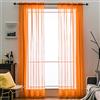 MIULEE Tende Trasparenti Con Passanti Morbidi Finestre per Salotto Eleganti Soggiorno per Camera da Letto e Tende Cameretta Bambini 2 Pannelli 140x175cm Arancione