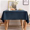 BALCONY & FALCON Tovaglia in blu scuro 140 x 180 cm, antimacchia, con look lino | Rettangolare, idrorepellente, non stiratura, lavabile, rist., cucina, festa, decorativo, Natale, Capodanno, caffè, giardino
