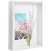 Daelesr Cornice 3D Profonda, 22,7 x 31,4 cm Legno Cornice per Oggetti con Foglio Acrilico Trasparente, 3D Ombra Profonda Box Cornice per Foto, Cornice Contenitore Riempibile per Fiore Souvenir (Bianco 5CM)