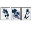NymphFable Poster Decorazione Murale Botanica Astratta Stampe Vegetali Blu, Poster Murale Floreale Acquerello per Decorazione Soggiorno Camera da Letto 12x16 in Set di 3 Senza Cornice