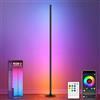 ONSTUY Lampade da Terra 1 pezzi,1.6m,RGBW Lampada da Terra LED con Telecomando e APP,16 Milioni di Colori,Sincronizzazione Musicale,234 Modalità Dinamiche,Lampada da Angolare per Camera,Soggiorno,Nero
