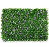 WJHDWYD Pannello Recinzione Espandibile per la Privacy, Tessuto di Seta, Verde con Accenti Viola, Artificiale