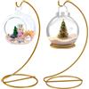 DELORIGIN 2 supporto espositivo in vetro con filo di ferro dorato per palline di Natale lanterne pendenti piante aeree terrario palla decorativa