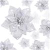 Boao 24 Pezzi Fiori di Natale Artificiali Glitterata 3/4/6 Pollici, Argento | Decorazioni per Albero di Natale, E Matrimonio, Stella di Natale, Con Effetto Glitter, Perfette per Decorazioni Natalizie