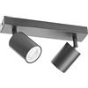 Klighten Faretti da Soffitto Orientabili Grigio scuro, con 2 Attacco GU10, Plafoniera 2 Luci Interno, lampada Soffitto per Cucina, Soggiorno, Camera da Letto, Max 50W x 2, Lampadina Non Inclusa
