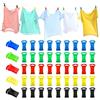 woshilaoDS 50 mollette per calza per lavatrice e asciugatrice, supporto per calzini, assortimento di calzini colorato, clip per calze da appendere, organizer con gancio