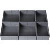 LAJIAKE Set di 6 organizer per cassetti adatti per guardaroba PAX, 75 x 58 cm, pieghevole, per vestiti e vestiti per bambini, design modulare, stabile, grigio
