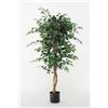 LIGUORO SHOP Ficus Benjamin Pianta Sintetica Finta Con Tronchi Intrecciati Legno Naturale e Foglie Poliestere Seta (Ficus-Benjamin 150cm)
