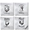 WADORN 4 asciugamani divertenti a forma di gallo, strofinacci da cucina vintage con pollo, 61 x 40 cm, in microfibra, assorbenti, morbidi, strofinacci per cucinare, cucinare, cucinare, bagno, vacanze