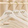 Miguha Gruccia for matrimonio personalizzata con nome personalizzato, gruccia for abiti da sposa in legno, abiti da damigella d'onore, sposo, regali di San Valentino(White)