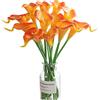 huaao 12pcs Calla Artificiali in Lattice Arancio Vero Tocco Realistic Calla Fiori Finti per Finte Calle Bouquet Sposa Decorazione Nozze Matrimonio, Anniversario, Casa, Feste, Ufficio, Nuziale