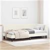 ACAGALA Letto singolo 90 x 190 cm, struttura letto con testiera e rete a doghe, letto ad angolo in tessuto senza materasso, letto per ragazzi, divano letto per camera da letto, soggiorno, crema
