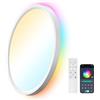 AIKVSXER Plafoniera LED 24W, Piatta e Dimmerabile, Cambio Colore RGB e Luce Notturna Bianco Caldo, Controllo con Telecomando e App, 3000K-6500K Design Sottile, Ideale per Camera Cucina e Soggiorno