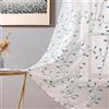 MIULEE Voile Tenda Finestra con Occhielli Tenda a Pannello Tende a Vela Trasparente per Soggiorno e Camera da Letto 2 Pezzo Set 140X225 cm Foglie Verde Chiaro
