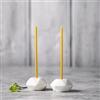 Danilovo Porta Candele per Candele Sottili - Porta Candele da Tavolo in Ceramica - Candelabro Moderno Robusto per Candele Coniche - Portacandele Artigianale - Decorazioni Casa - 2 pz (Bianco)