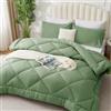 WAVVE Piumino Sintetico 300g/m² per Letto Singolo (80/90cm), Trapunta 4 Stagioni in Microfibra Morbida e Traspirante, 140x200cm, Verde Salvia