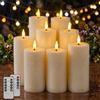 Dehobo Candele Led, Candele Led Fiamma Oscillante, IP65 (8 Pezzi), Con Timer E Telecomando (13,5/15/18/20cm x 5,5cm), Candela Senza Fiamma Led Ideali Per Patii, Matrimoni, Soggiorni, Halloween