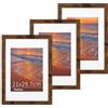 Anhow Cornice 21x29,7 cm, Confezione da 3 A4 Cornici Foto con Passepartout 15x20 cm, Cornici per Ppuzzle, Parete, Poster, Diploma Universitario - 3 Pezzi/Colore Noce
