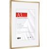 HIMEETIME® 1x Cornice Foto A3 29,7x42cm Alluminio spazzolato dorata champagne,Passepartout 21x30,Cornice 30x42 Grande per Foto Disegni,Solo per Espositore a Parete