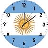 Higoss Orologio da parete con bandiera argentina orologio rotondo da 10 pollici, silenzioso orologio da parete in PVC, con precisione a batteria, decorazioni per casa e ufficio