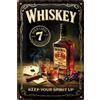 BC® Targa in metallo stile retrò, 20 x 30 cm, con scritta Whiskey - Keep your spirit up, decorazione vintage in metallo, design come idea regalo per gli appassionati di whisky