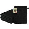 Ôhm Guanti da Bagno in Spugna di Cotone 500 g/m² - Manopole Doccia 15x20 cm Nero - Guanti Spugna Morbidi per Doccia, Igiene Quotidiana e Anziani - OEKO-TEX - Set 5
