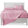 FARFALLAROSSA Lenzuola Una Piazza e Mezza Completo, Materiale 100% Puro Cotone, Lenzuola e 1 Federa da Letto, Biancheria da Letto, rosa